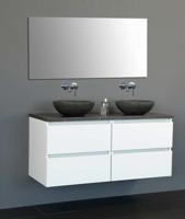 Badmeubel Trend Dynasty met 2 ronde kommen 120 Hoogglans Wit met 4 lades