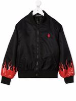 Vision Of Super Kids veste bomber à imprimé flamme - Noir