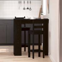 Bartafel met plank Zwart eiken 102 x 50 x 103.5 cm Bewerkt hout