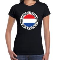 Verkleed T-shirt voor dames - Viva Hollandia - zwart - supporter - themafeest