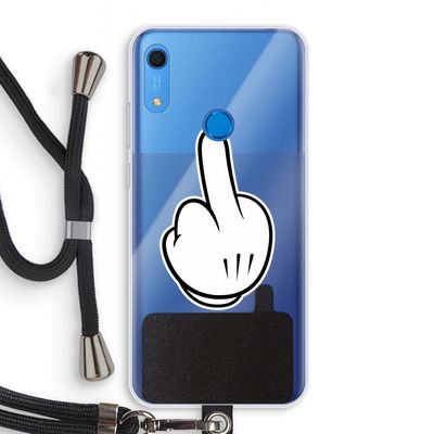 Middle finger white: Huawei Y6s Transparant Hoesje met koord