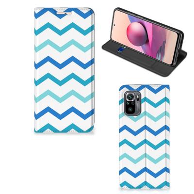 Xiaomi Redmi Note 10 4G | 10S | Poco M5s | Hoesje met Magneet | Zigzag Blauw
