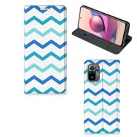 Xiaomi Redmi Note 10 4G | 10S | Poco M5s | Hoesje met Magneet | Zigzag Blauw