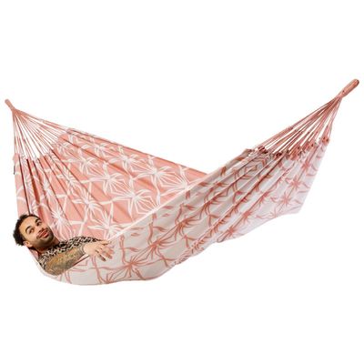 Familie hangmat - 400x180cm - Roze - 200kg draagkracht- 100% katoen - binnen & buiten