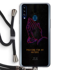 Praying For My Haters: Samsung Galaxy A20s Transparant Hoesje met koord