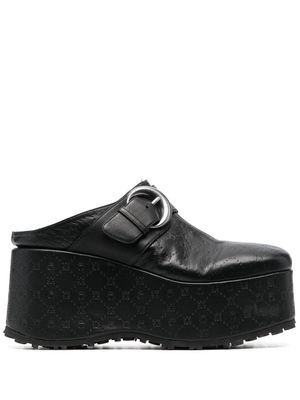 Marine Serre mules Moonogram 86 mm en cuir à talon - Noir