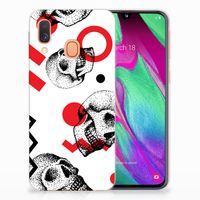 Silicone Back Case Samsung Galaxy A40 Skull Red - thumbnail