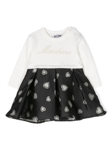 Moschino Kids robe en coton mélangé à logo imprimé - Noir