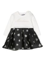 Moschino Kids robe en coton mélangé à logo imprimé - Noir - thumbnail