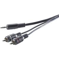 SpeaKa Professional SP-7869912 Cinch / Jackplug Audio Aansluitkabel [2x Cinch-stekker - 1x Jackplug male 3,5 mm] 30.00 cm Zwart