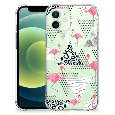 iPhone 12 Mini Case Anti-shock Flamingo Triangle iPhone 12 Mini Case Anti-shock Flamingo Triangle