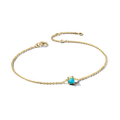 Armband Geboortesteen Maart geelgoud-aquamarijn 0,20ct blauw 15,5 - 17 - 18,5 cm
