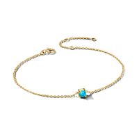 Armband Geboortesteen Maart geelgoud-aquamarijn 0,20ct blauw 15,5 - 17 - 18,5 cm