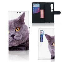 Xiaomi Mi Note 10 Pro | Telefoonhoesje | Met pasjeshouder | Kat