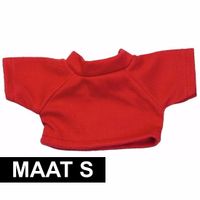 Rood shirt S voor Clothies knuffeldier 10 x 8 cm   - - thumbnail