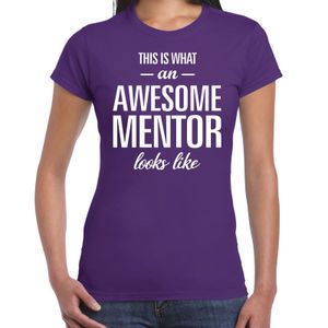 Awesome mentor cadeau t-shirt paars voor dames 2XL  -