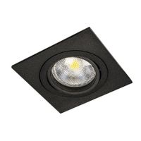 BR0007 LED-inbouwarmatuur Vierkant draai-/kantelbaar GU10-fitting Zwart