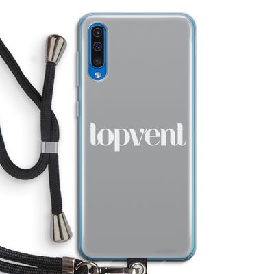 Topvent Grijs Wit: Samsung Galaxy A50 Transparant Hoesje met koord