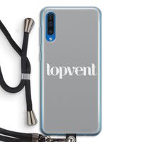 Topvent Grijs Wit: Samsung Galaxy A50 Transparant Hoesje met koord