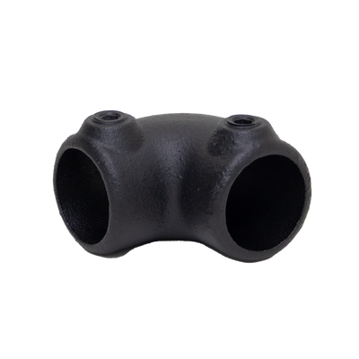 Bocht 90° mat zwart structuur steigerbuis met inbusbout steigerbuis Ø 33.7mm