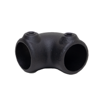 Bocht 90° mat zwart structuur steigerbuis met inbusbout steigerbuis Ø 33.7mm
