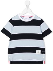 Thom Browne Kids t-shirt à rayures - Bleu