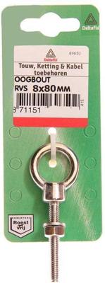 Oogbout rvs 8x80mm - Deltafix