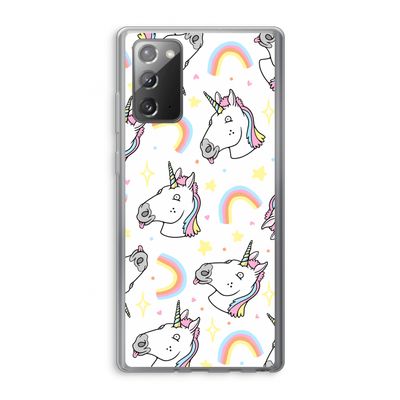 Rainbow Unicorn: Samsung Galaxy Note 20 / Note 20 5G Transparant Hoesje
