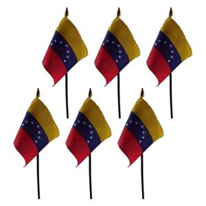 Venezuela - 6x - mini vlaggetje van 10 x 15 cm op stokje - Landen vlag - H27 cm