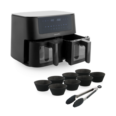 Double Air Fryer & 9-delige bakset
