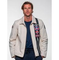 Carroll Shelby 'Snake' Canvas Jacket Ecru-XL