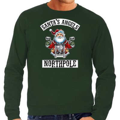 Grote maten foute Kersttrui / outfit Santas angels Northpole groen voor heren Grote maten foute Kersttrui / outfit Santas angels Northpole groen voor heren