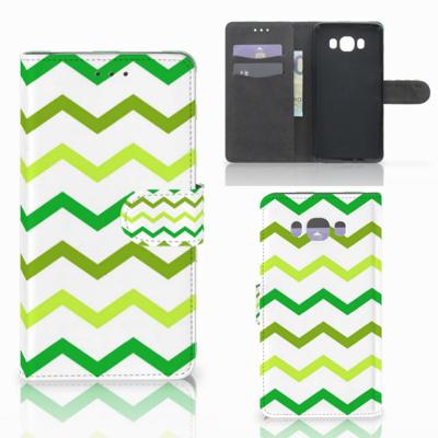 Samsung Galaxy J7 2016 | Telefoon Hoesje | Zigzag Groen