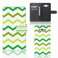 Samsung Galaxy J7 2016 | Telefoon Hoesje | Zigzag Groen
