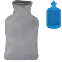 Relaxdays warmwater kruik met hoes blauw/grijs 1,5 l | 12 stuks