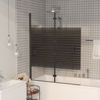 VidaXL Douchewand inklapbaar 100x140 cm esg zwart
