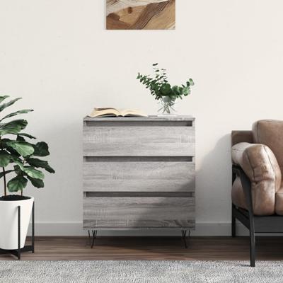 Dressoir 60x35x70 cm bewerkt hout grijs sonoma eikenkleurig