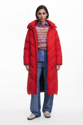 Lange gewatteerde jas - RED - L