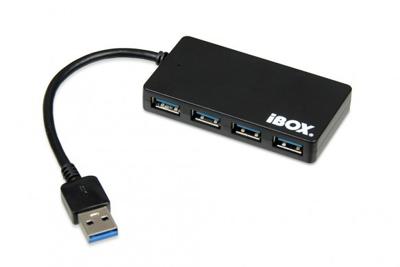 iBox IUH3F56 interface hub USB 3.2 Gen 1 (3.1 Gen 1) Type-A 5000 Mbit/s Zwart