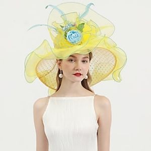 hoed Organza Kentucky Derby Kerk (83 Luxe Bruiloft Met Bloemen Geplooid Helm Hoofddeksels Lightinthebox