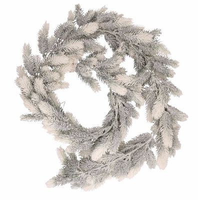 1x Witte kerst guirlande met sneeuwlook 180 cm 1x Witte kerst guirlande met sneeuwlook 180 cm