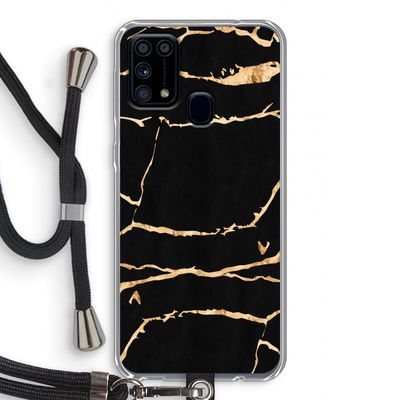 Gouden marmer: Samsung Galaxy M31 Transparant Hoesje met koord