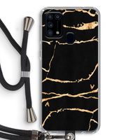 Gouden marmer: Samsung Galaxy M31 Transparant Hoesje met koord