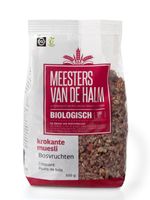 De Halm Muesli krokante muesli bosvruchten bio (500 gr)