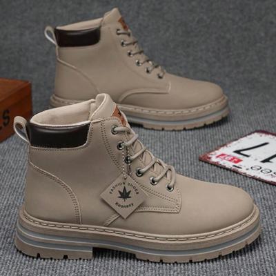 Bon&Bon Winter Hoge Veterschoenen voor Heren - Beige Rubberen Zool Beige / 39