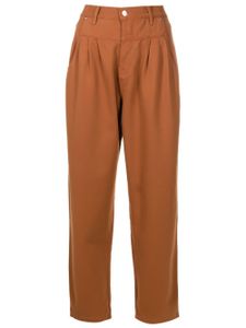 Amapô pantalon droit à design plissé - Marron