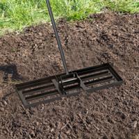 Gazonhark Metalen Gazonrakel met Ergonomische Handgreep Nivellering van Zandbodem voor Tuin Golfbaan 75 cm x 25 cm