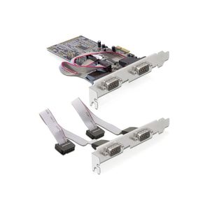 DeLOCK 4 x serial PCI Express card interfacekaart/-adapter