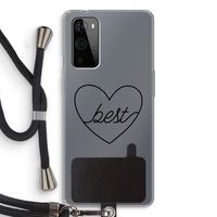 Best heart black: OnePlus 9 Pro Transparant Hoesje met koord Best heart black: OnePlus 9 Pro Transparant Hoesje met koord