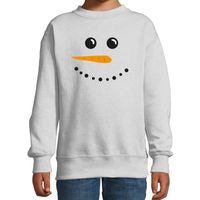 Sneeuwpop foute Kerstsweater / Kersttrui grijs voor kinderen - thumbnail